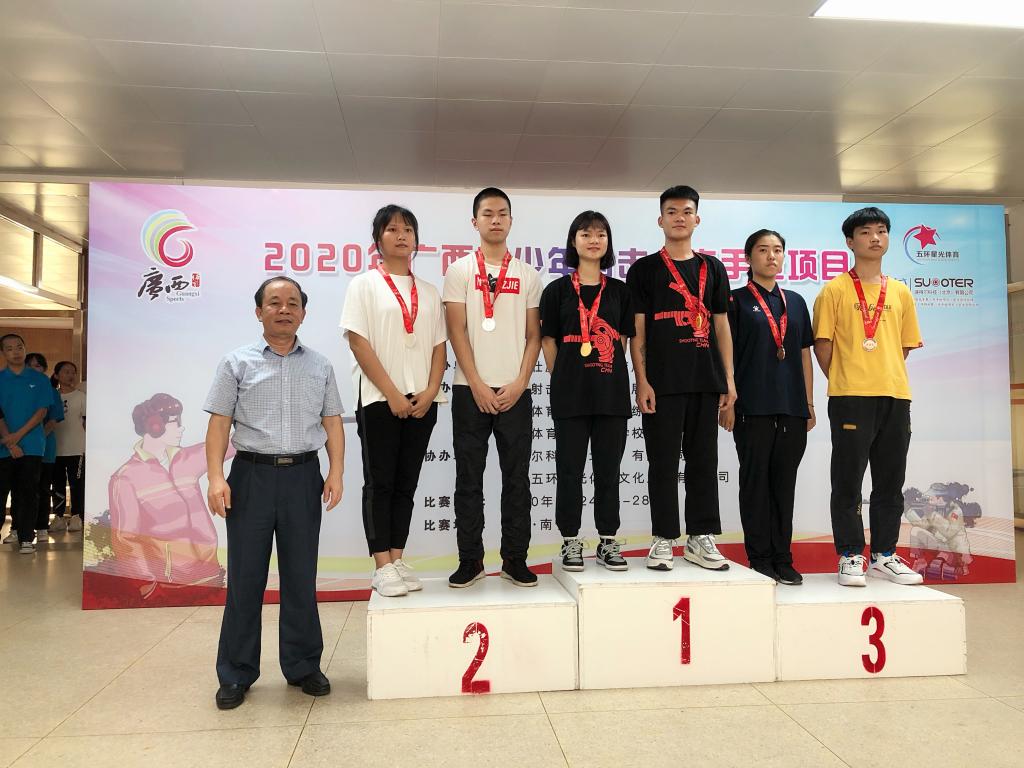 我校覃杨彬副校长与获奖队员合影